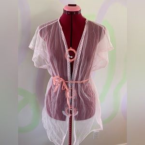 1960s Sheer Baby Pink Robe